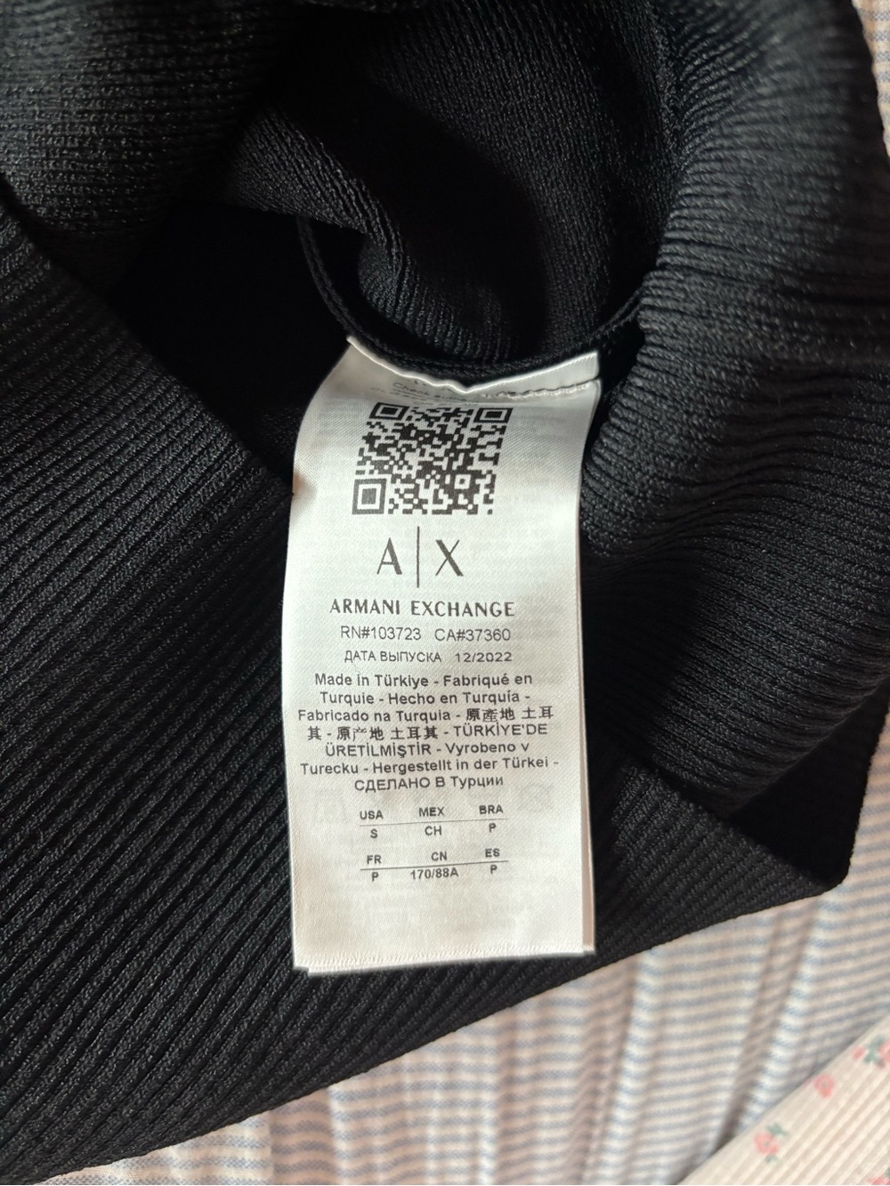 NWT A|X Armani Exchange Black Studded Knit Top - Picture 4 of 4